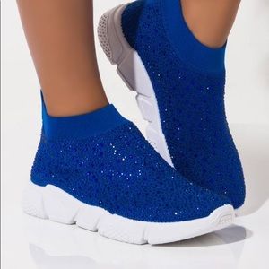Blue Majesty Azalea Wang Diamond Studded Sneakers